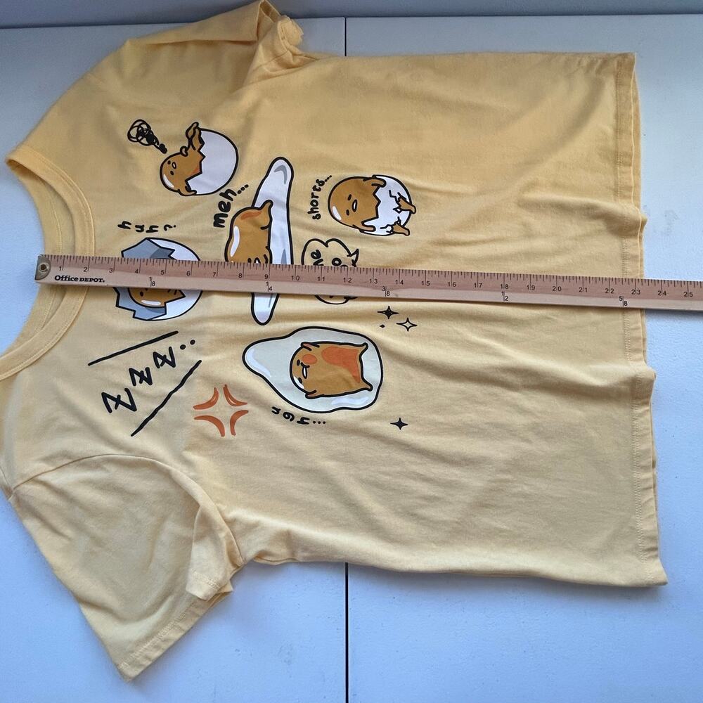 Gudetama by Sanrio The Lazy Egg Yellow Graphic T-shirt Women Sz XXL - Picture 6 of 8